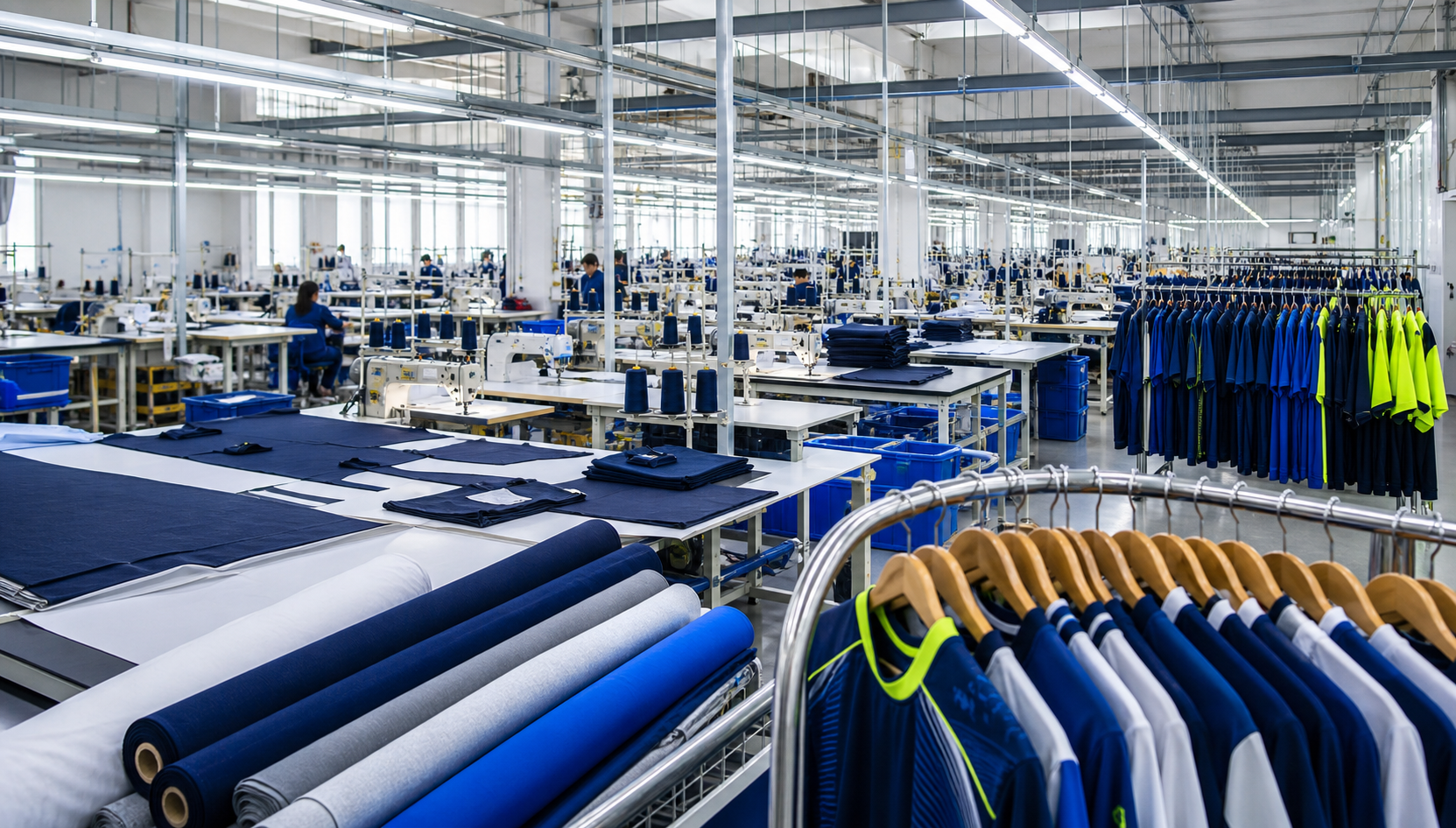 Modern Sportswear Manufacturing Floor