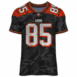Custom American Football Jersey – Black & Orange Performance Uniform